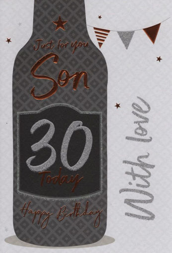 Picture of JUST FOR YOU SON 30 TODAY HAPPY BIRTHDAY CARD